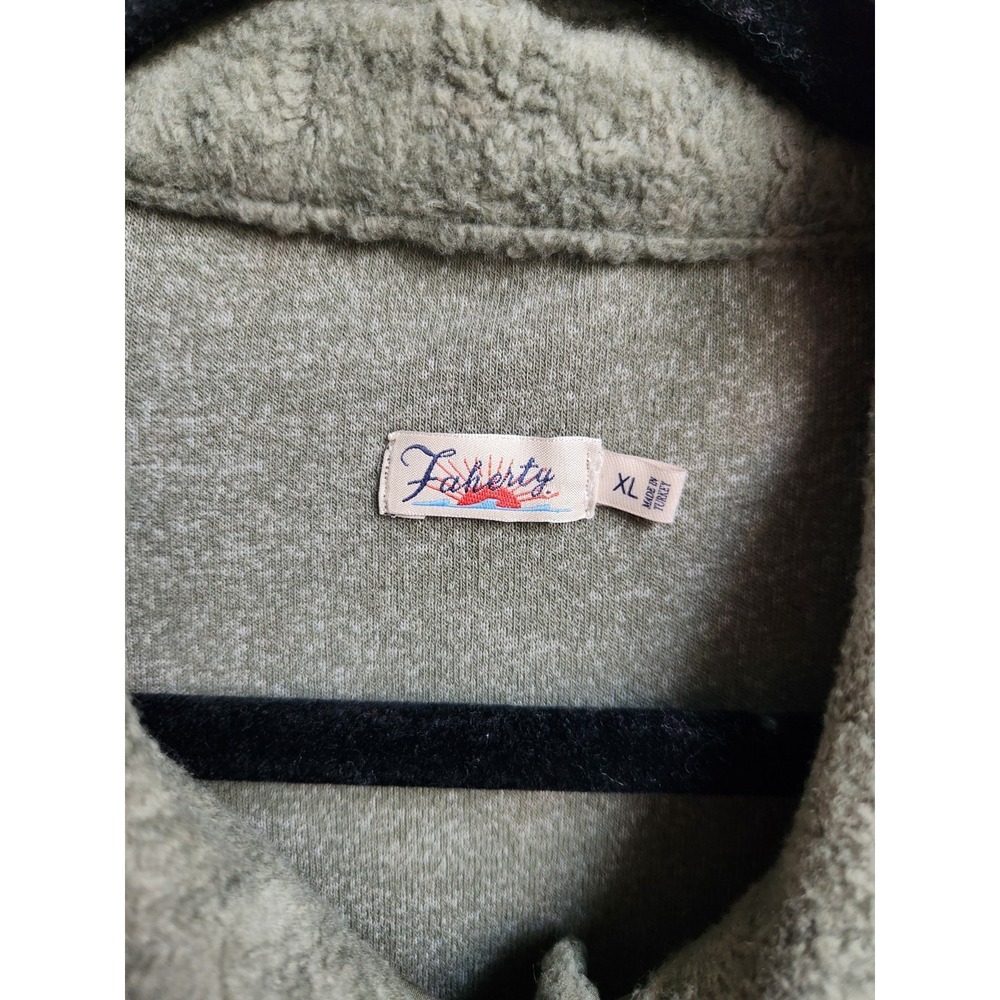 Faherty Holden High Pile Fleece Shirt Jacket Sage Green Cozy Shacket XL - Picture 4 of 10